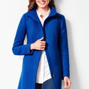 NWT Talbots Italian WOOL STADIUM COAT, Blue Dazzle